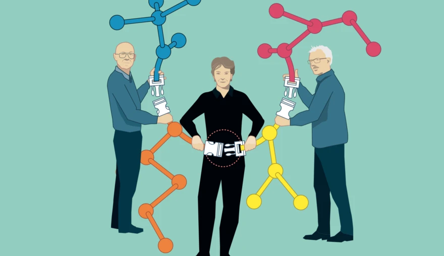 *Klik*, en de moleculen zitten aan elkaar