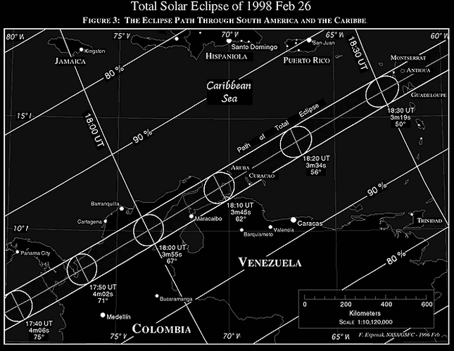 Eclipse Map 1998 Credit NASA
